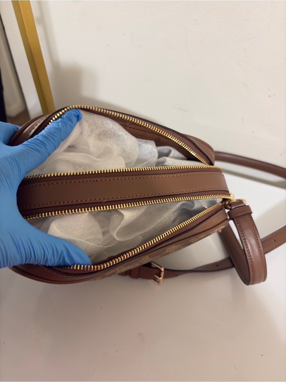 Coach Brown Signature Canvas Crossbody with Gold Hardware - Picture 10 of 14